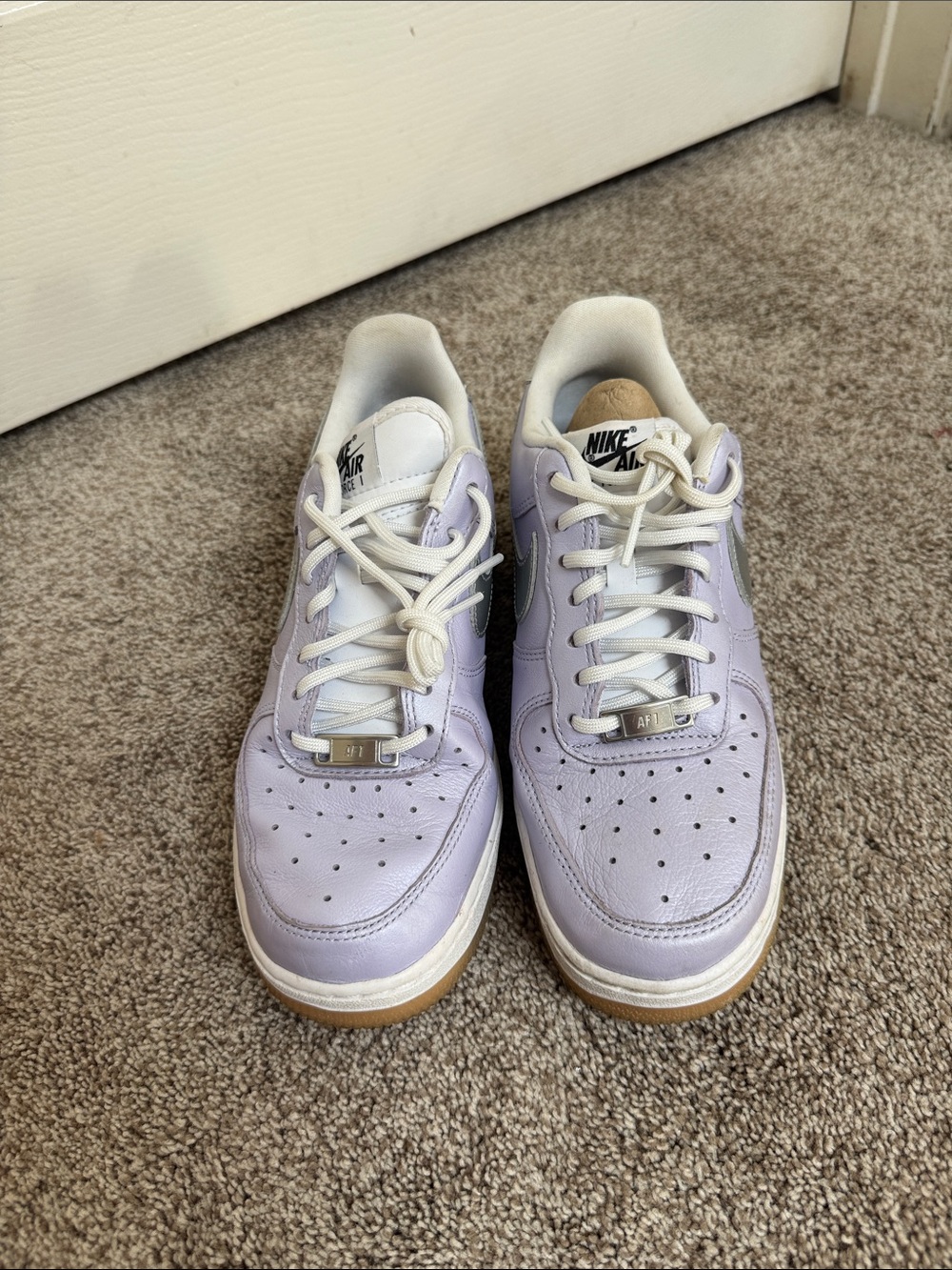 Nike Lavender Air Force 1 Low with White Laces